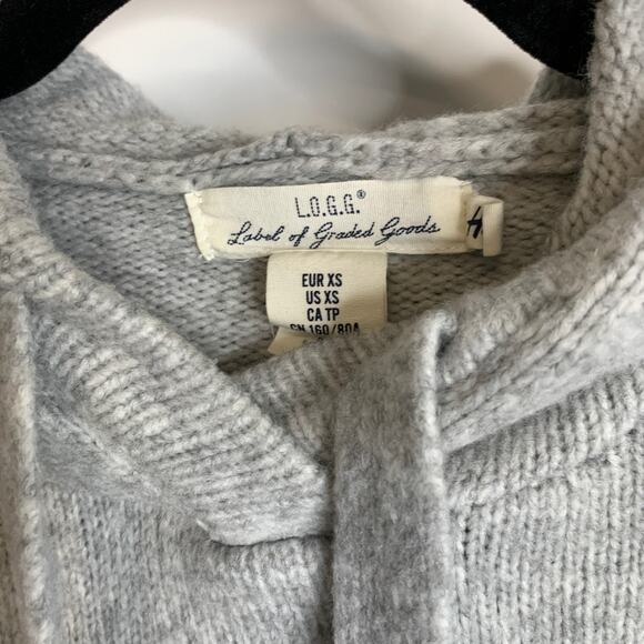 Gray Hooded Sweater Oversized Sz XS H&M - Picture 9 of 9